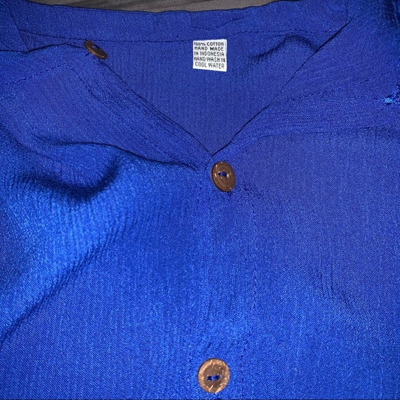 💣 Cobalt Cropped Button Up Tank Cami from Bali Sz XS - Picture 3 of 4